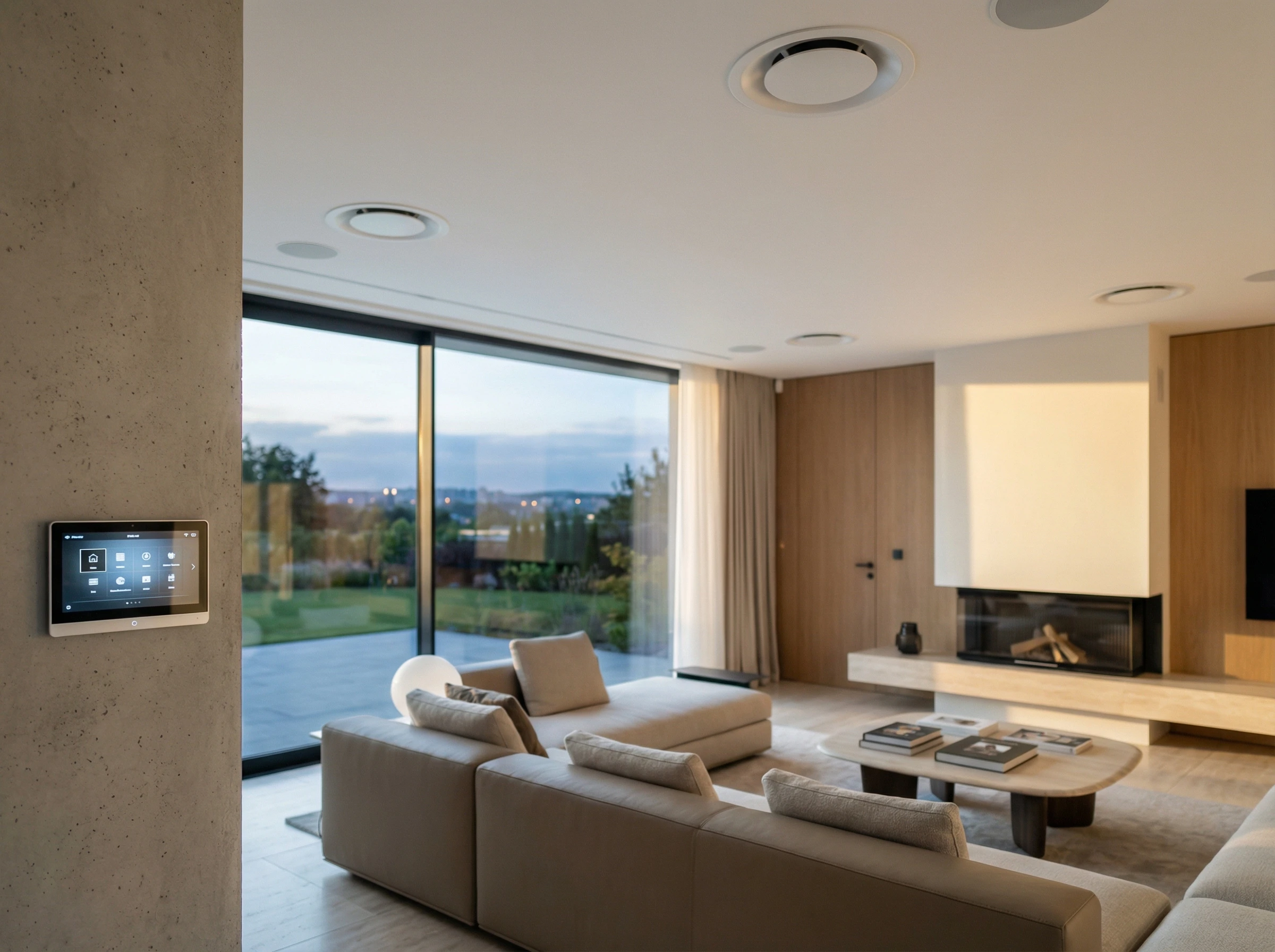 Nowoczesny salon z dyskretną wentylacją Arsem Home